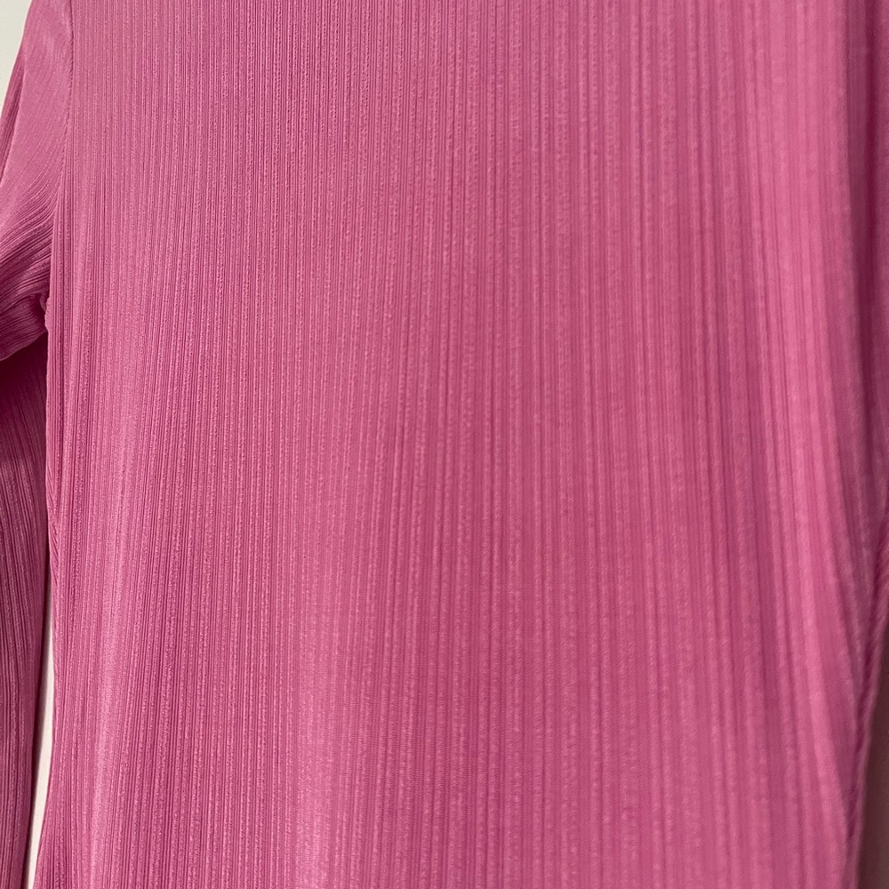 naked wardrobe Ribbed Long-Sleeve Maxi Dress in Bright Pink - Picture 6 of 6